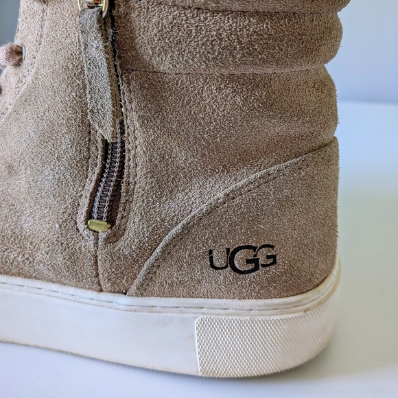 UGG Olli Tan High-Top Sneakers – Men’s Size 10 (Women’s 12), Suede with Side Zip - Picture 4 of 8